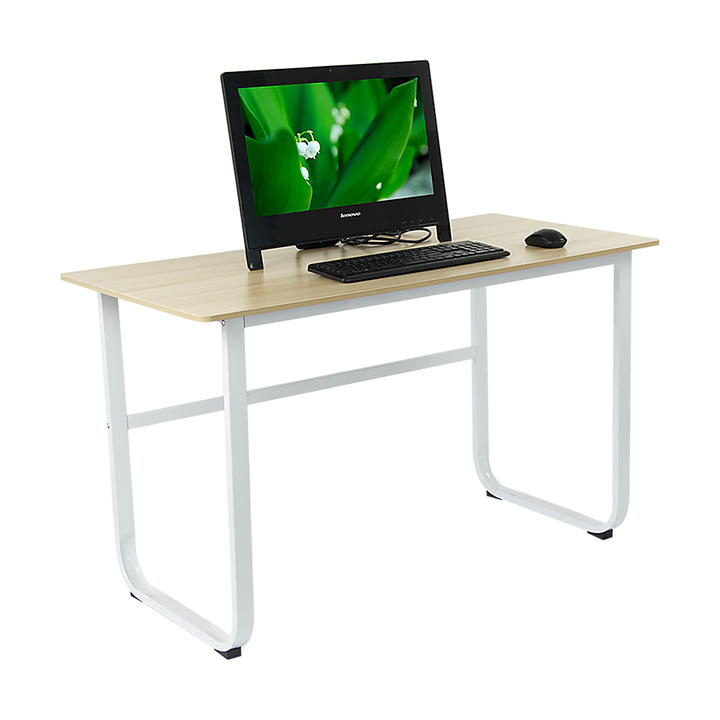 Wood & Steel Solid Computer Desk Home Office Furniture