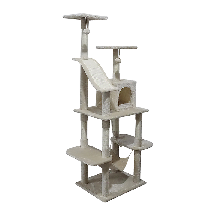 171cm Cat Tree Trees Scratching Post Scratcher Tower Condo House - Beige