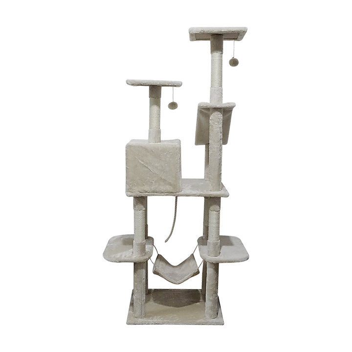 171cm Cat Tree Trees Scratching Post Scratcher Tower Condo House - Beige