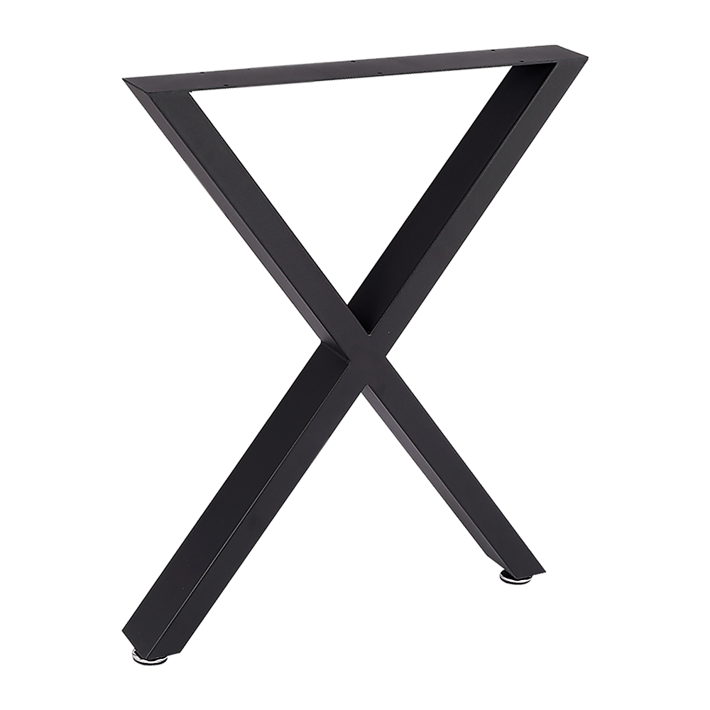 X-Shaped Table Bench Desk Legs Retro Industrial Design Fully Welded - Black