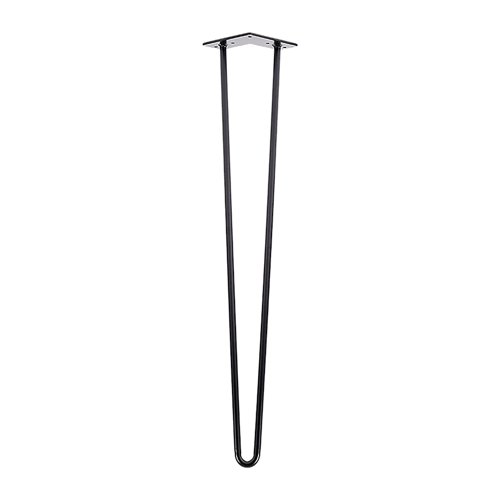 Set of 4 Industrial Retro Hairpin Table Legs 12mm Steel Bench Desk - 71cm Black