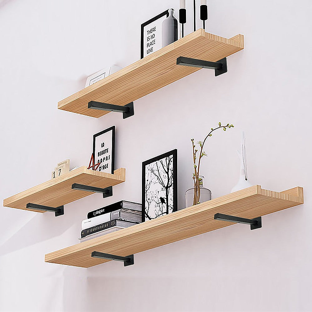 20cm Floating Shelf Brackets Industrial Metal Shelving Supports 4-Pack