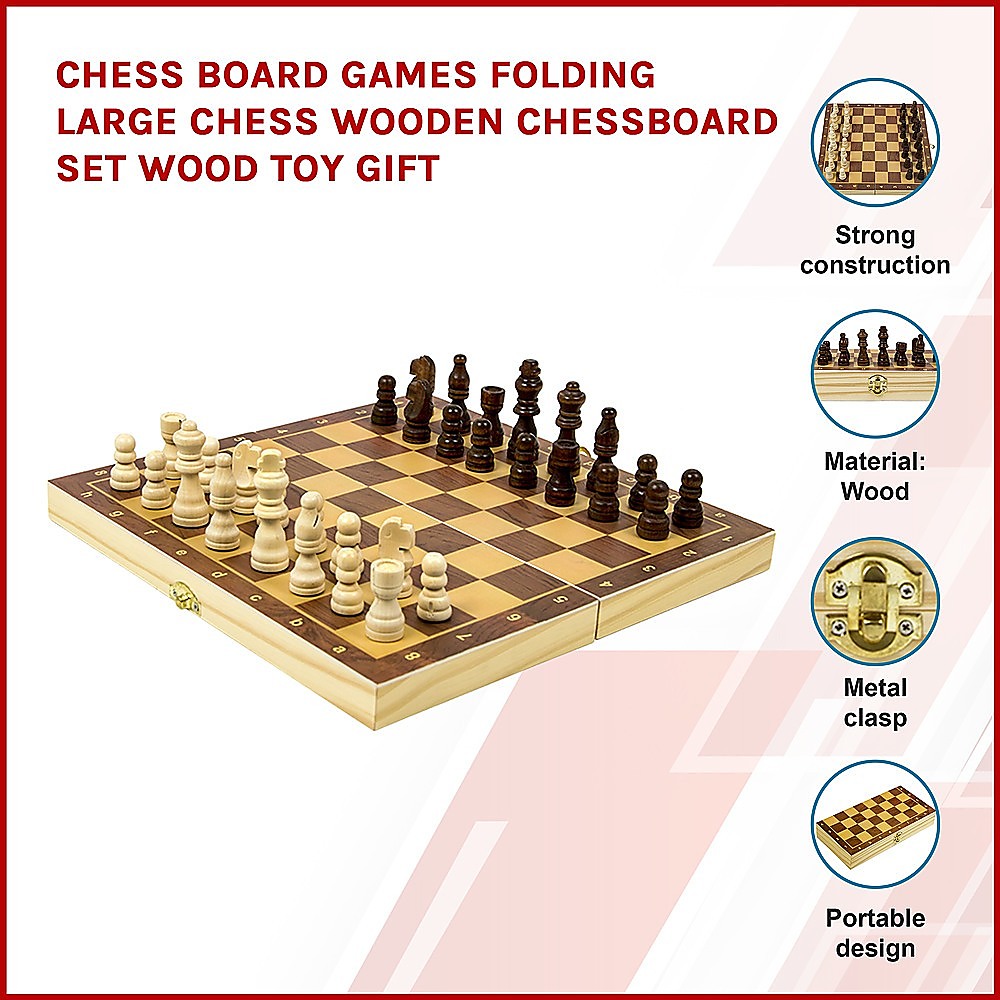 Chess Board Games Folding Large Chess Wooden Chessboard Set Wood Toy Gift