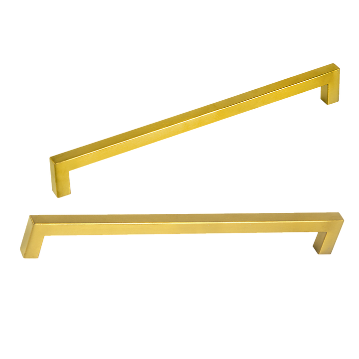 15x Brushed Brass Drawer Pulls Kitchen Cabinet Handles - Gold Finish 256mm