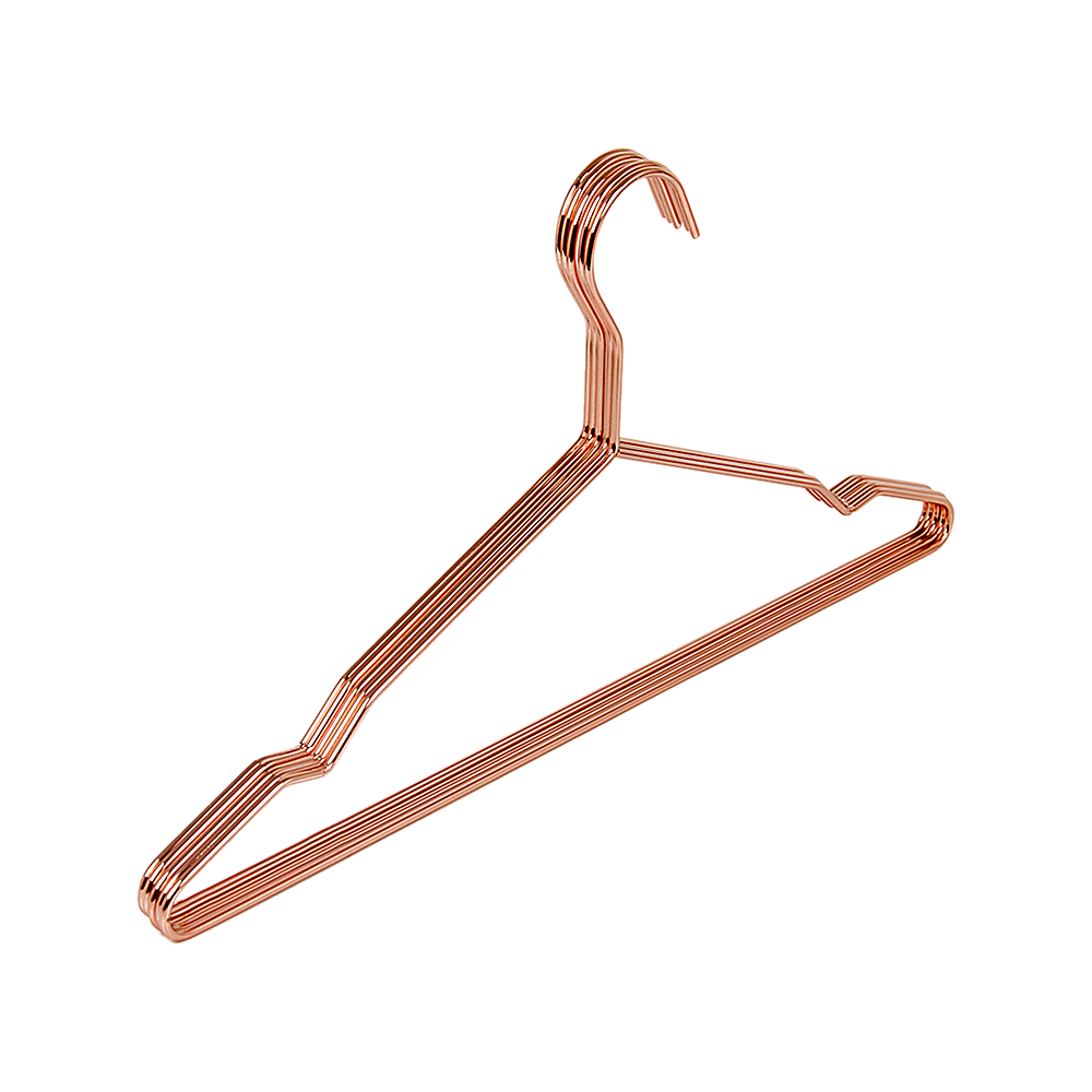 Adult 16.5" Rose Gold Shiny Metal Wire Coat Suit Top Clothes Hangers (60pc per set)