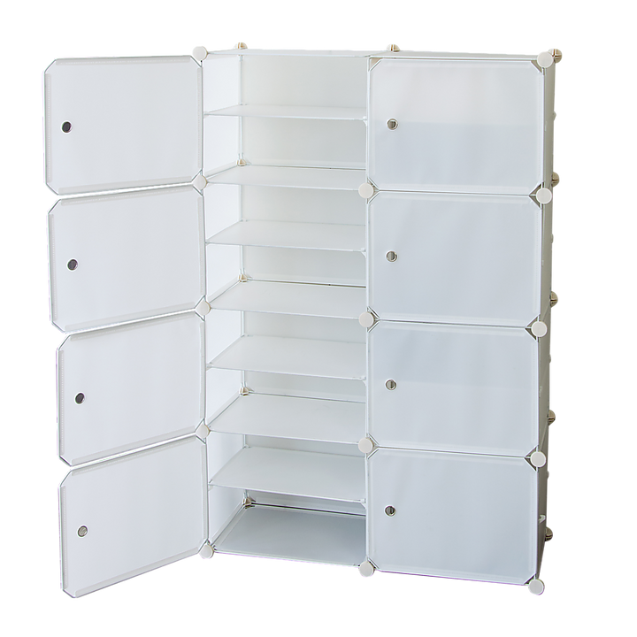 White Cube DIY Shoe Cabinet Rack Storage Portable Stackable Organiser Stand