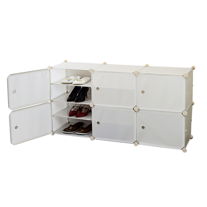 White Cube DIY Shoe Cabinet Rack Storage Portable Stackable Organiser Stand