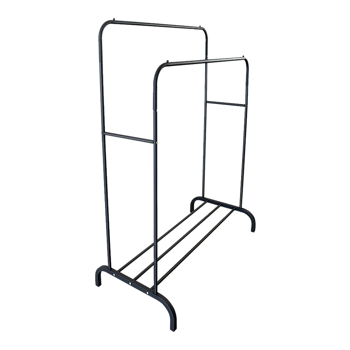 Heavy Metal Double Clothes Rail Hanging Rack Garment Display Stand Storage Shelf