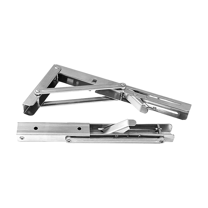 2x 10" Stainless Steel Folding Table Bracket Shelf Bench 50kg Load Heavy Duty