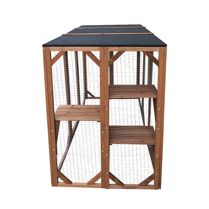 180cm Large Cat Enclosure Wooden Outdoor Cage with 3 Platforms