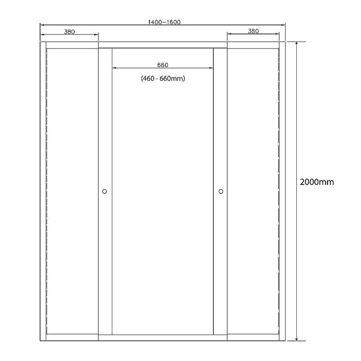 1400-1600mm Sliding Door Safety Glass Shower Screen Chrome By Della Francesca