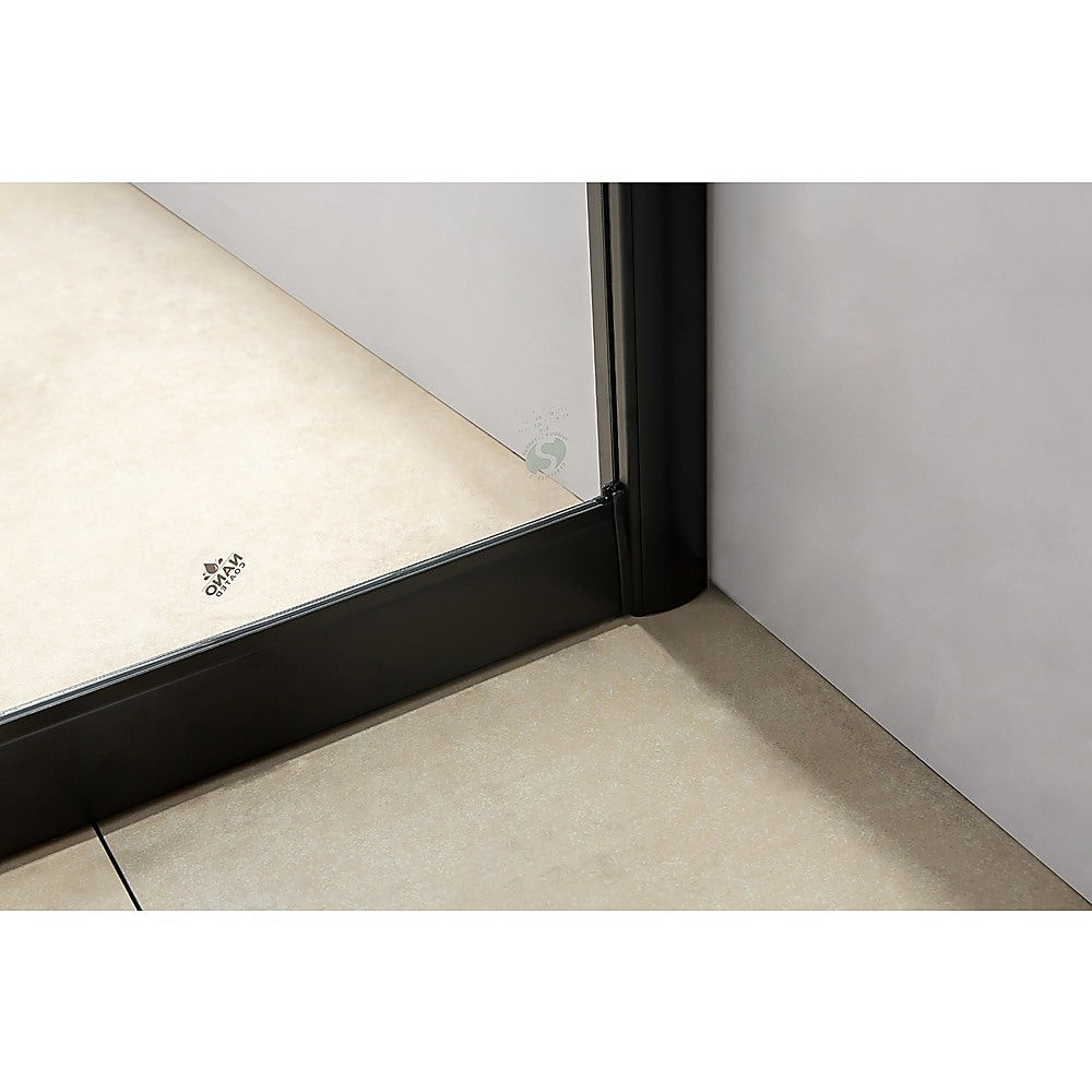 1400-1600mm Sliding Door Safety Glass Shower Screen Black By Della Francesca