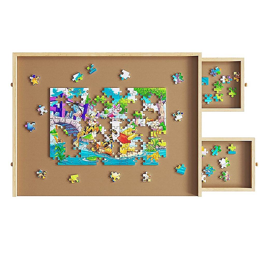 Wooden Jigsaw Puzzle Table Board Storage Table Tray Puzzle For Adult Kid