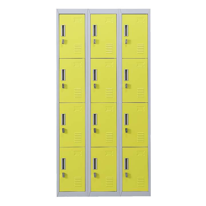 12-Door Locker for Office Gym Shed School Home Storage - Padlock-operated