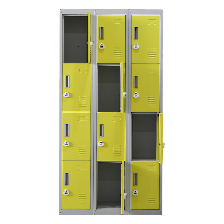 12-Door Locker for Office Gym Shed School Home Storage - 3-Digit Combination Lock