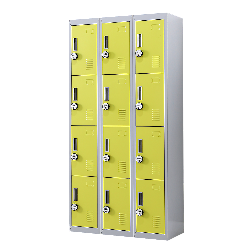 12-Door Locker for Office Gym Shed School Home Storage - 4-Digit Combination Lock