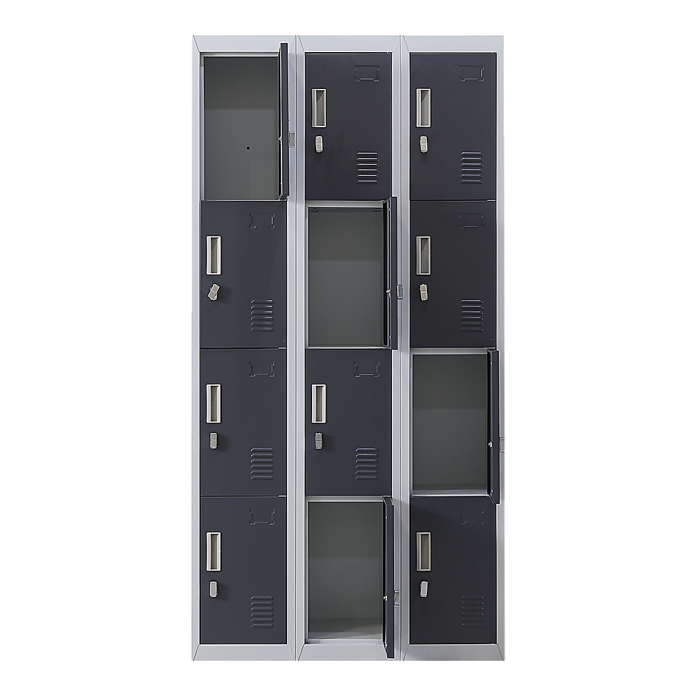 12-Door Locker for Office Gym Shed School Home Storage - Padlock-operated