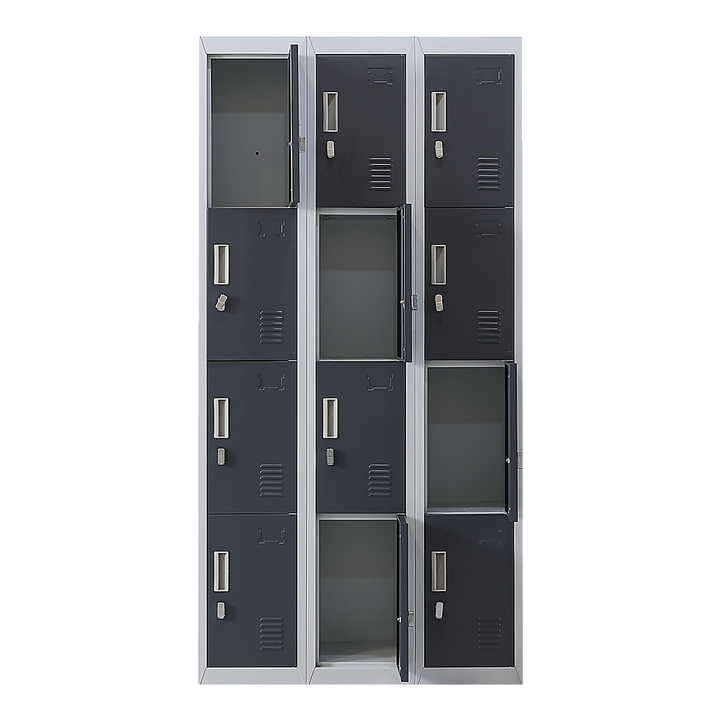 12-Door Locker for Office Gym Shed School Home Storage - Padlock-operated