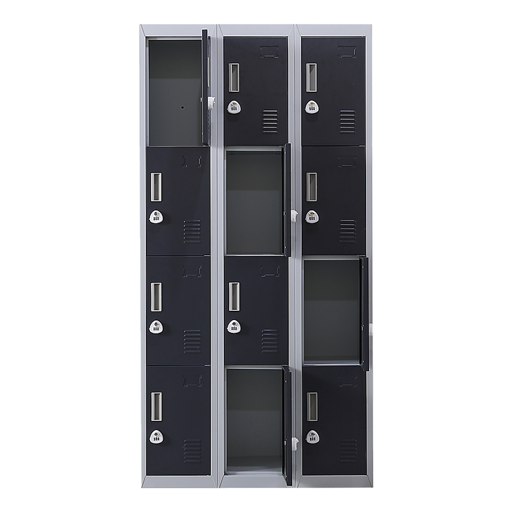 12-Door Locker for Office Gym Shed School Home Storage - 3-Digit Combination Lock