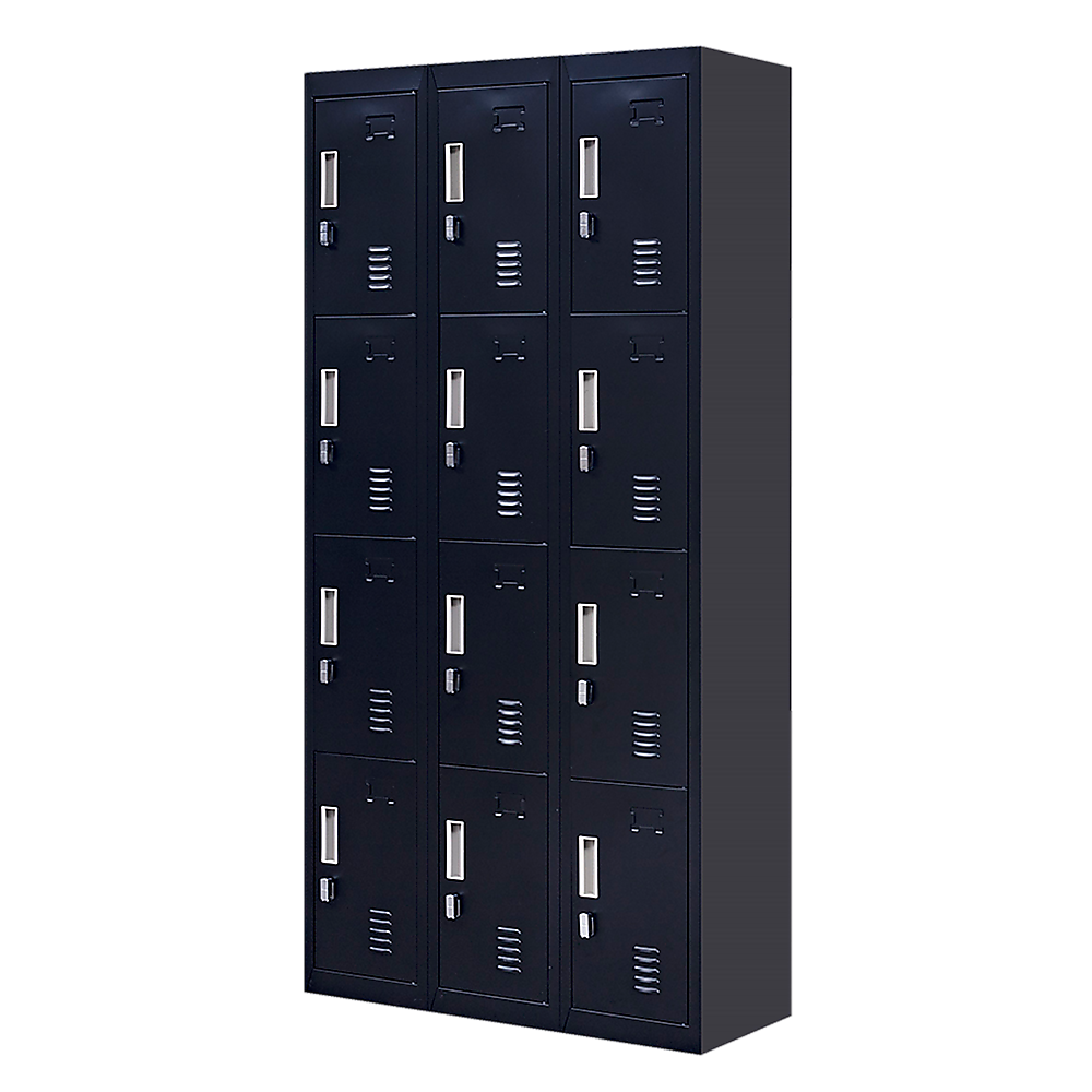 12-Door Locker for Office Gym Shed School Home Storage - Padlock-operated