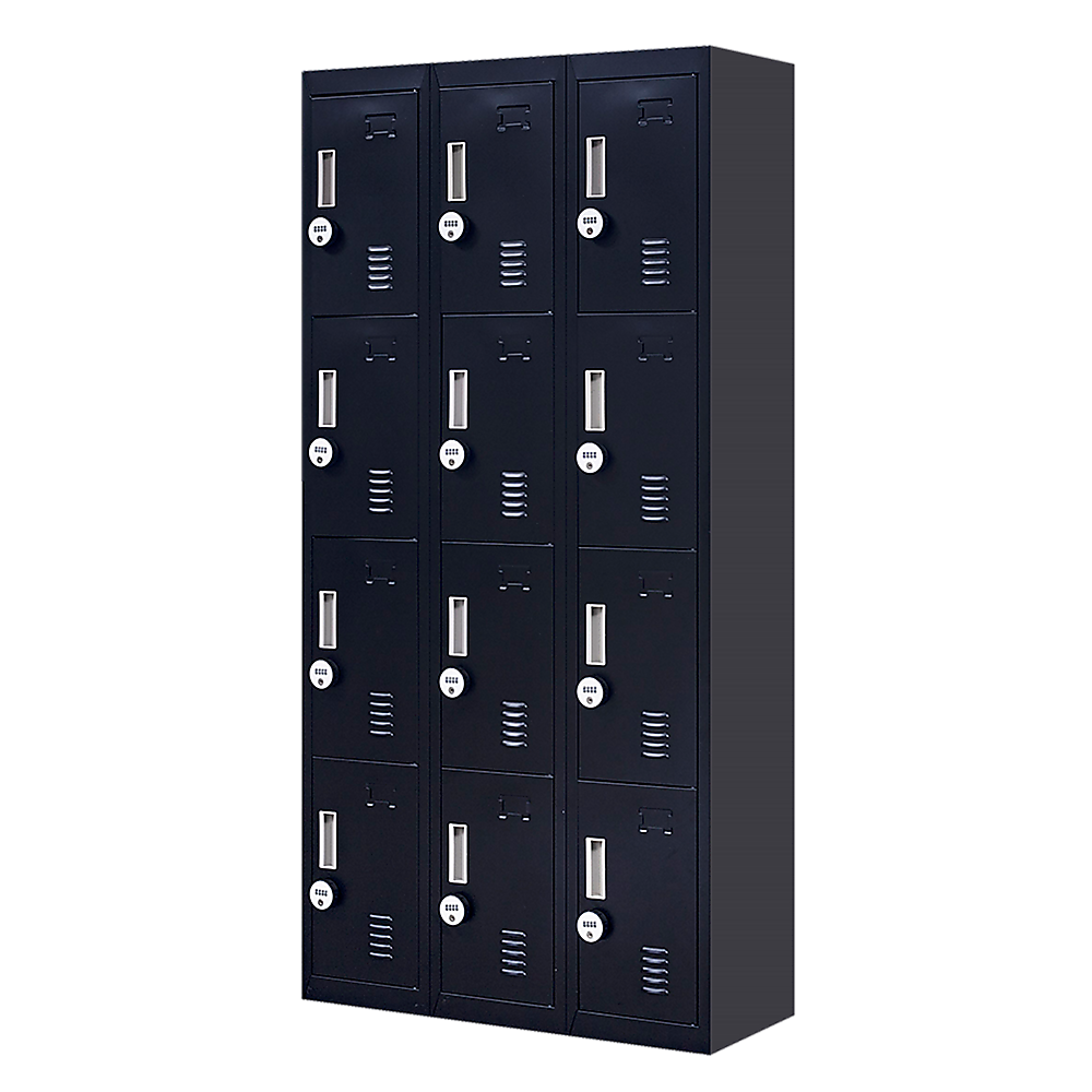 12-Door Locker for Office Gym Shed School Home Storage - 4-Digit Combination Lock