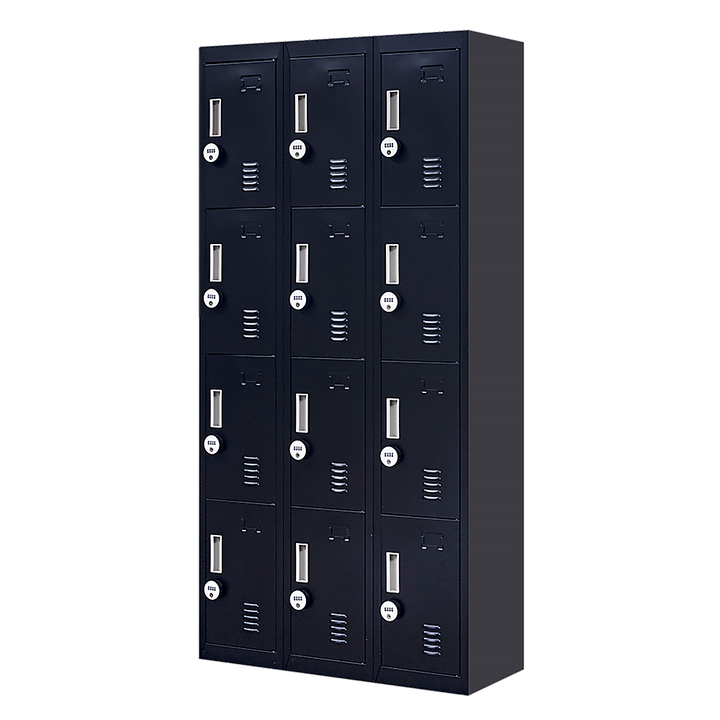 12-Door Locker for Office Gym Shed School Home Storage - 4-Digit Combination Lock