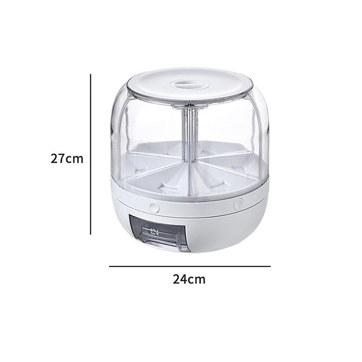 Rice Storage Cereal Dispenser Grain Container Rotating Dry Food Box