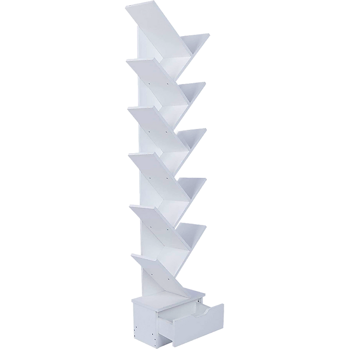 Tree Bookshelf Bookcase Book Organizer 12-Tier Multipurpose Shelf Display Racks