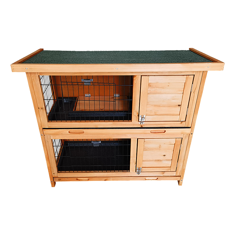 Large Rabbit Hutch with BASE Chicken Coop 2 Storey Guinea Pig Pet Cage House