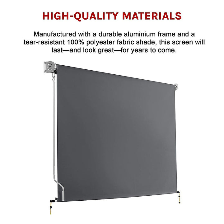 Retractable Straight Drop Roll Down Awning Garden Patio Screen 3.0X2.5M