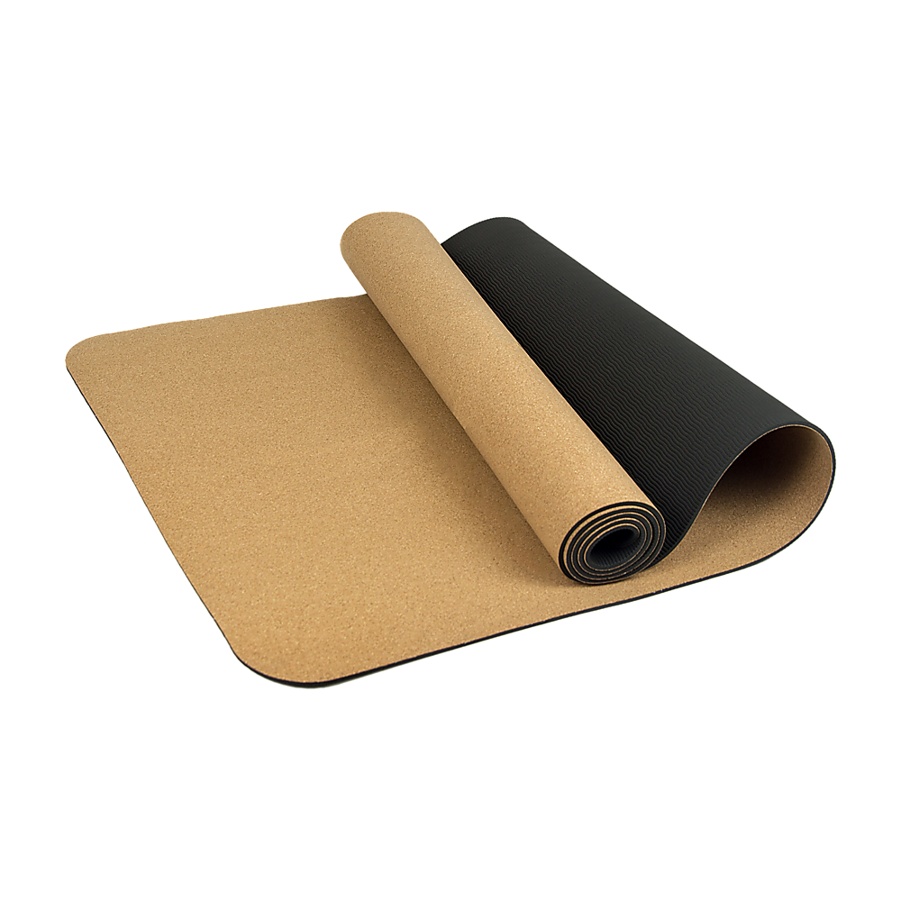 Cork TPE Yoga Mat Sports Exercise Fitness Gym Pilates