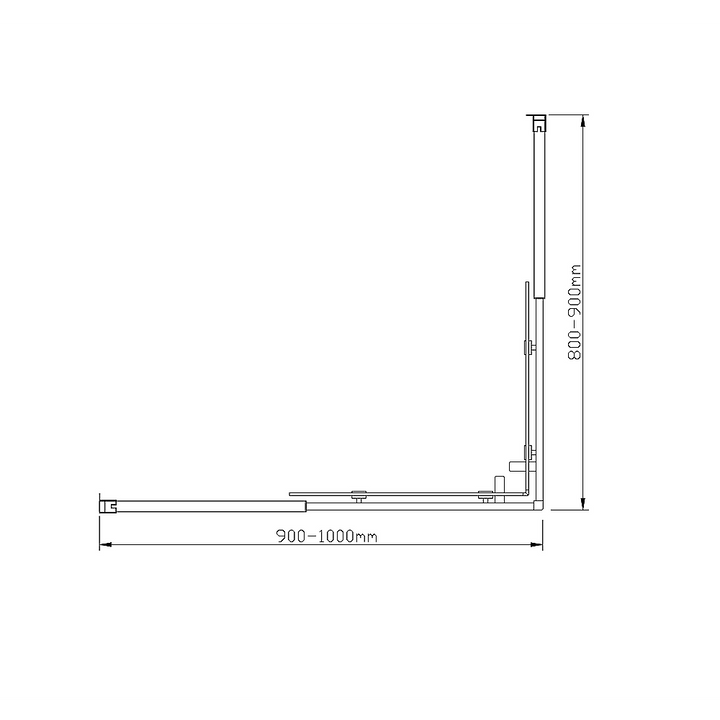 Adjustable 1000x900mm Double Sliding Door Glass Shower Screen in Black