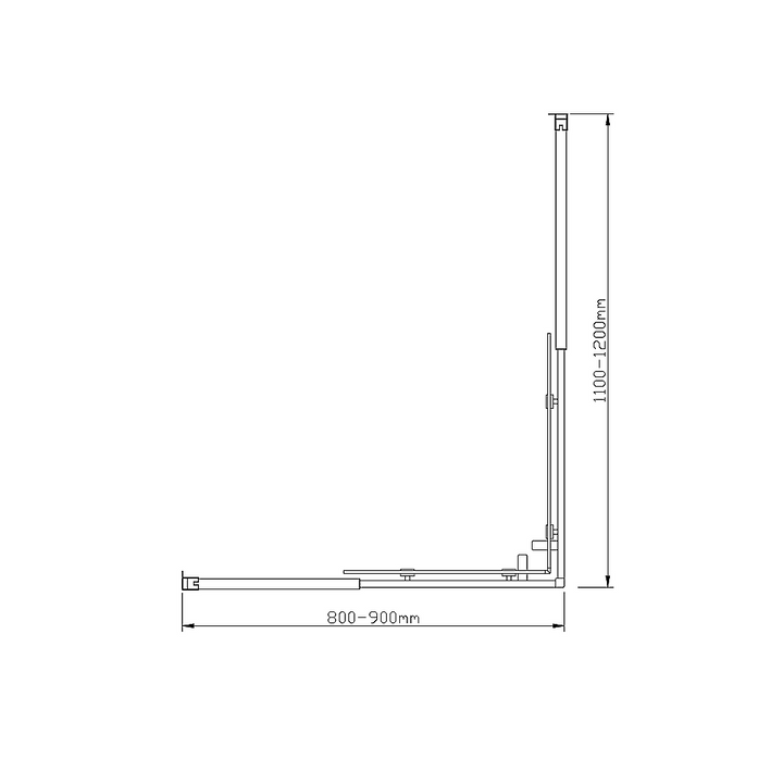 Adjustable 900x1200mm Double Sliding Door Glass Shower Screen in Black