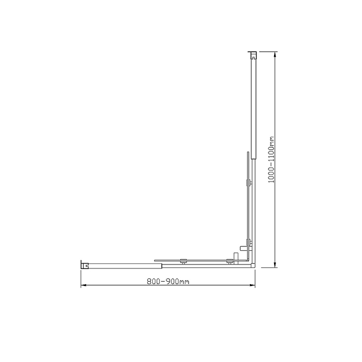 Adjustable 900x1100mm Double Sliding Door Glass Shower Screen in Black