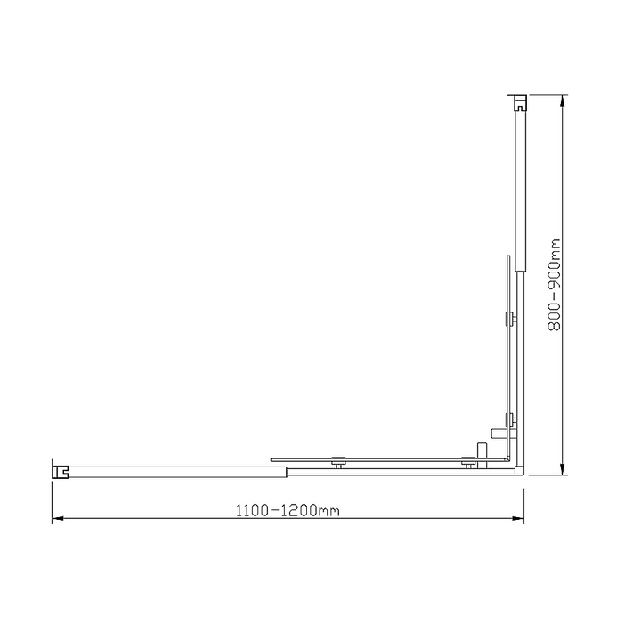 Adjustable 1200x900mm Double Sliding Door Glass Shower Screen in Black