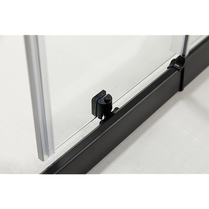 Adjustable 1200x1200mm Double Sliding Door Glass Shower Screen in Black