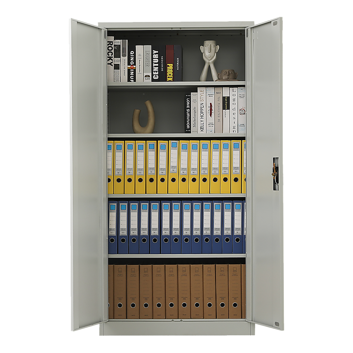 Two-Door Metal Cabinet Shelf Storage for Home Office Gym