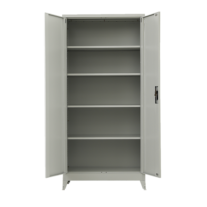 Two-Door Metal Cabinet Shelf Storage for Home Office Gym