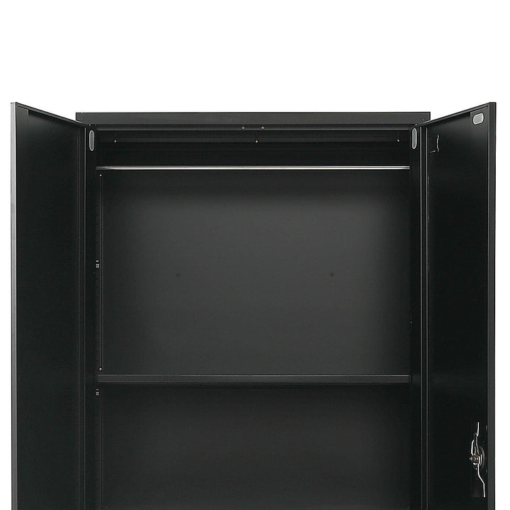 Two-Door Metal Cabinet Shelf Storage for Home Office Gym