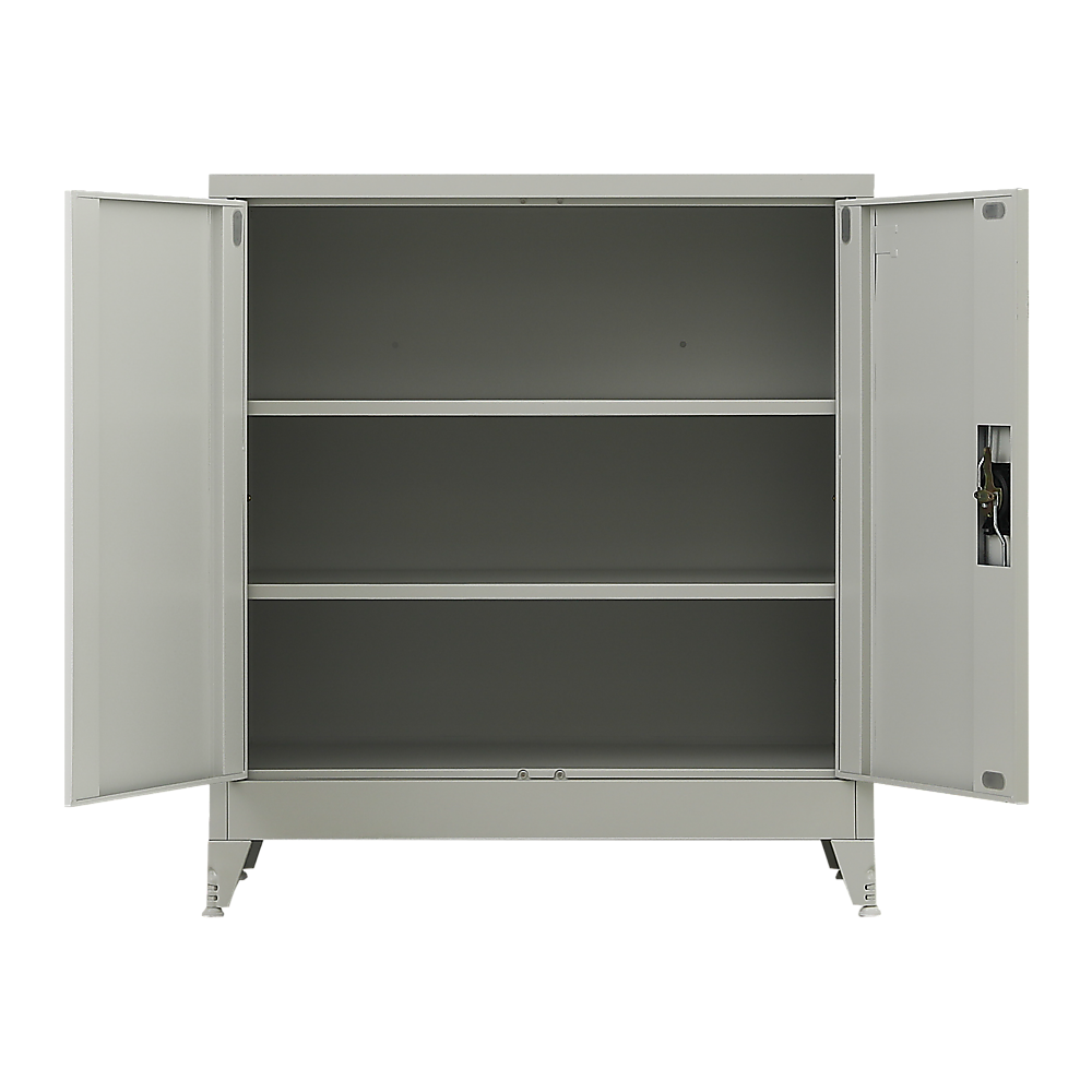 Two-Door Metal Short Cabinet Shelf Storage for Home Office Gym