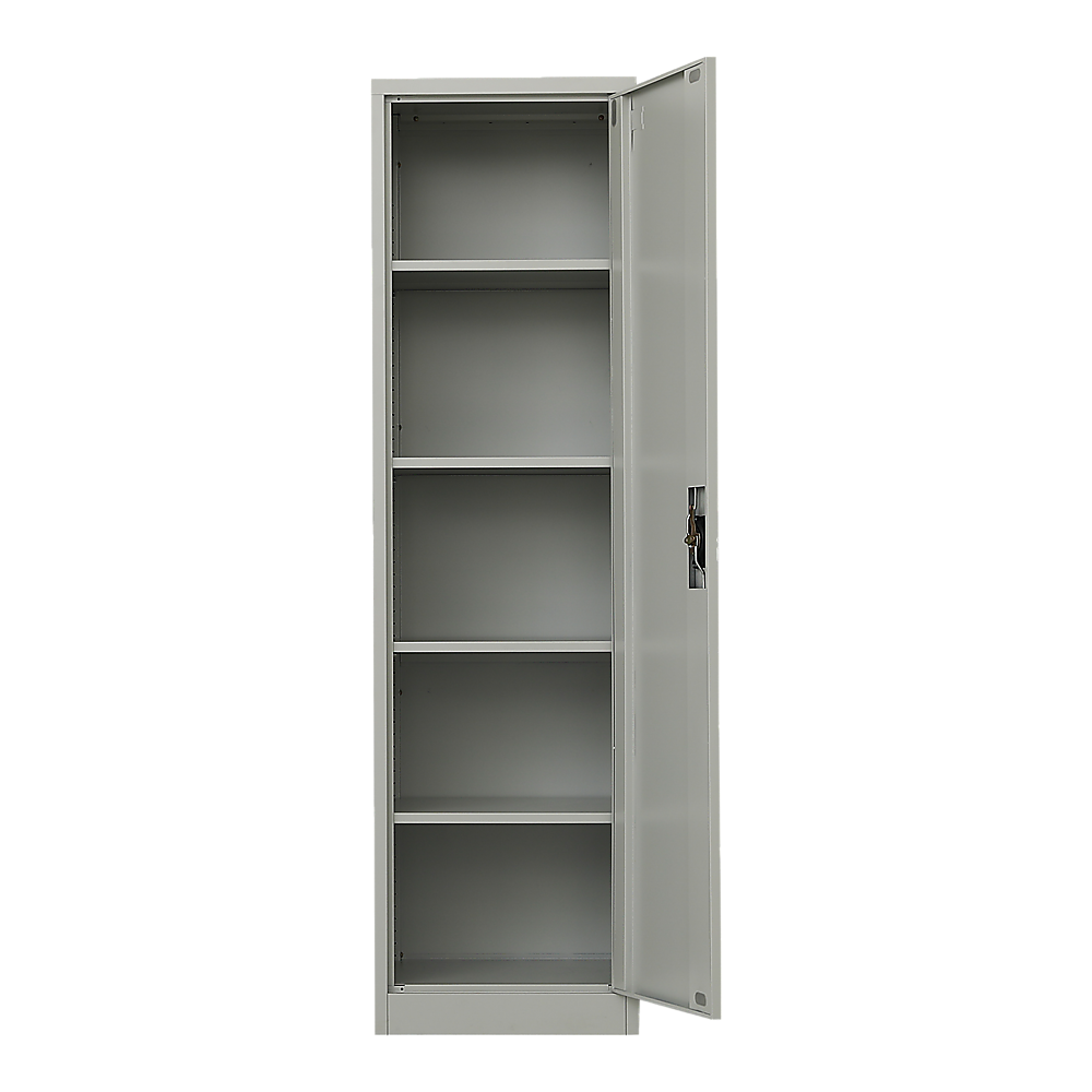 Single-Door Metal Tall Cabinet Shelf Storage for Home Office Gym