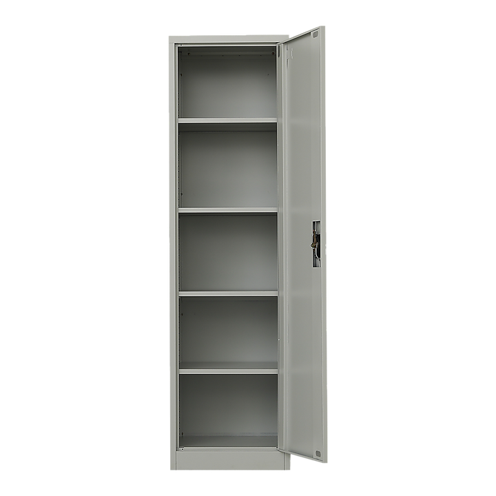 Single-Door Metal Tall Cabinet Shelf Storage for Home Office Gym