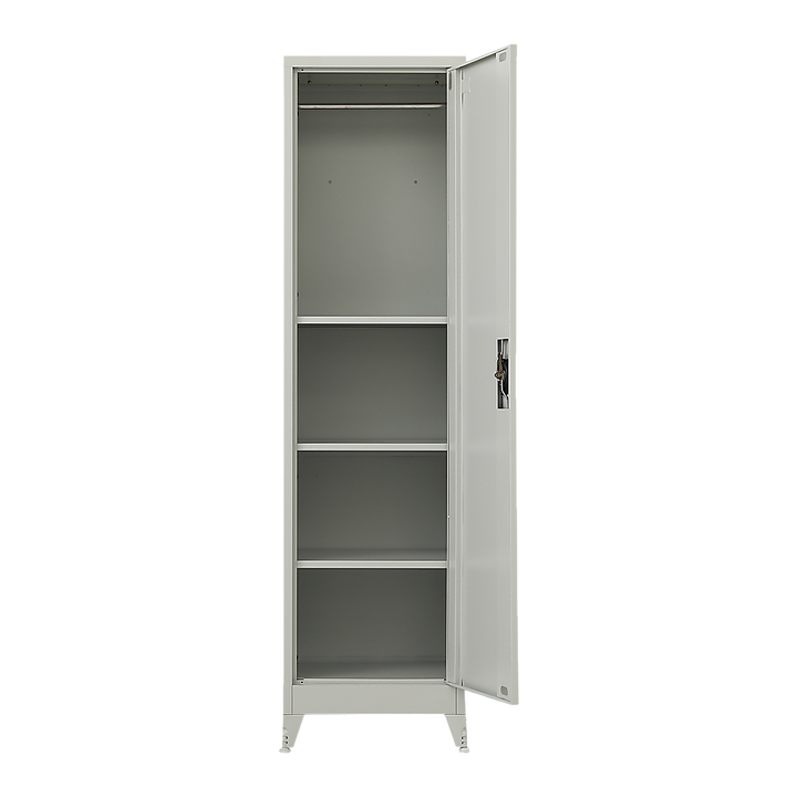 Single-Door Metal Tall Cabinet Shelf Storage for Home Office Gym