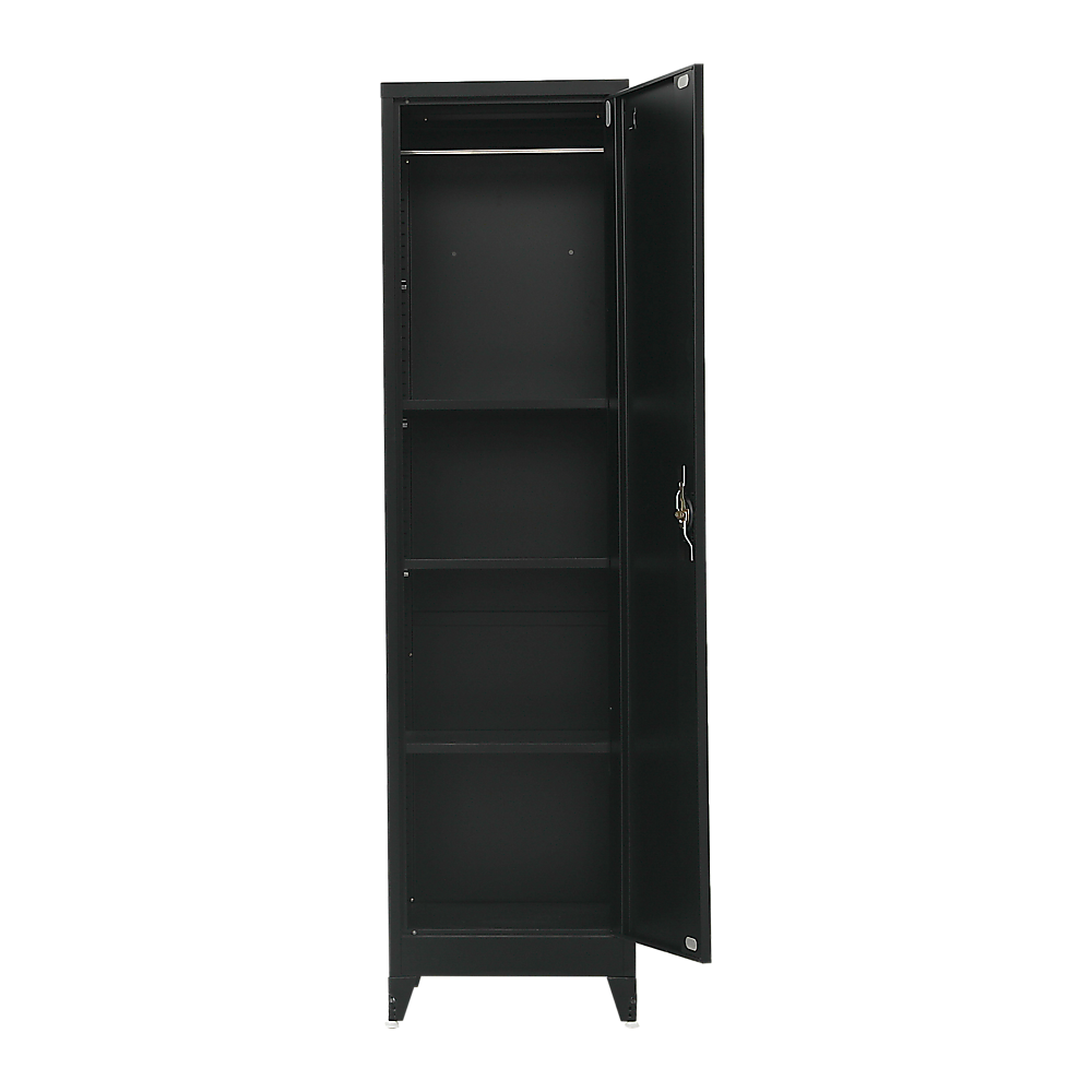 Single-Door Metal Tall Cabinet Shelf Storage for Home Office Gym