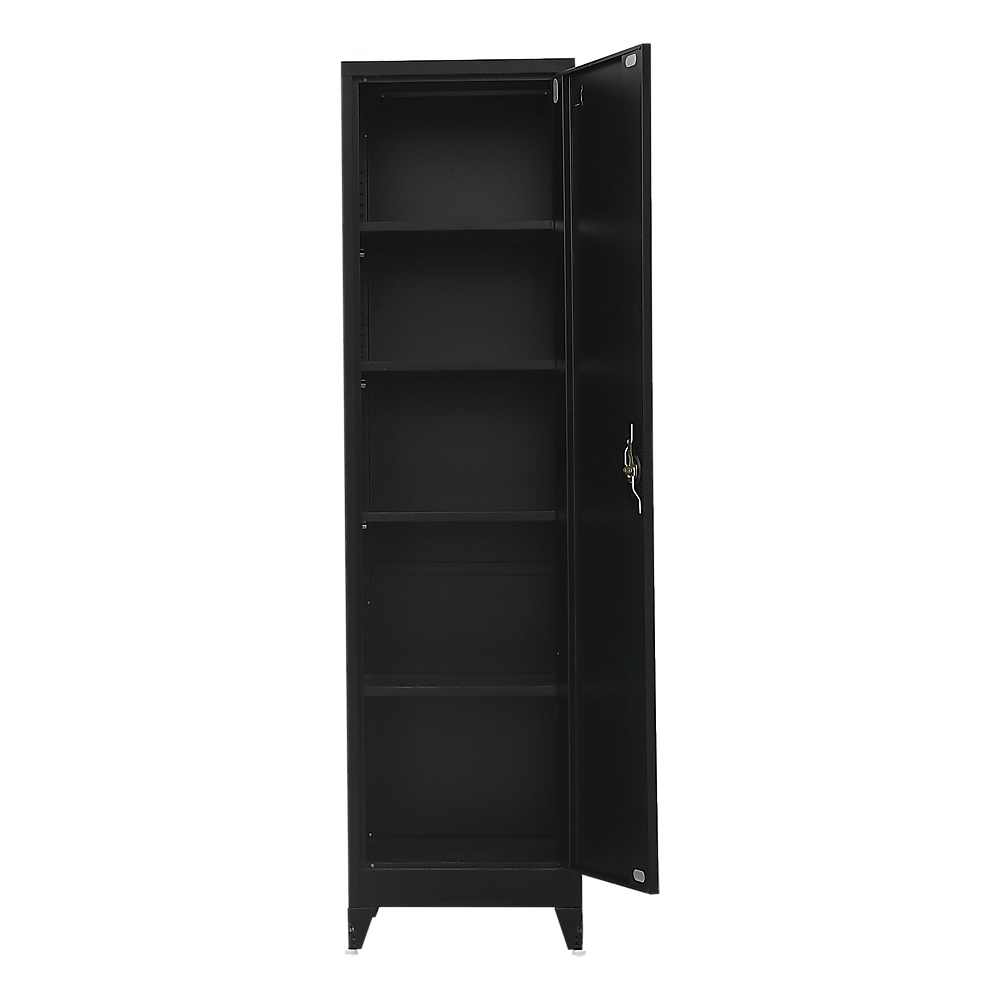 Single-Door Metal Tall Cabinet Shelf Storage for Home Office Gym