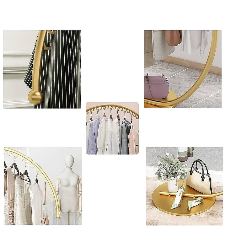 Commercial Clothing Floor-Standing Hanger High Capacity Curved Clothes Bar Storage Rack 160cm