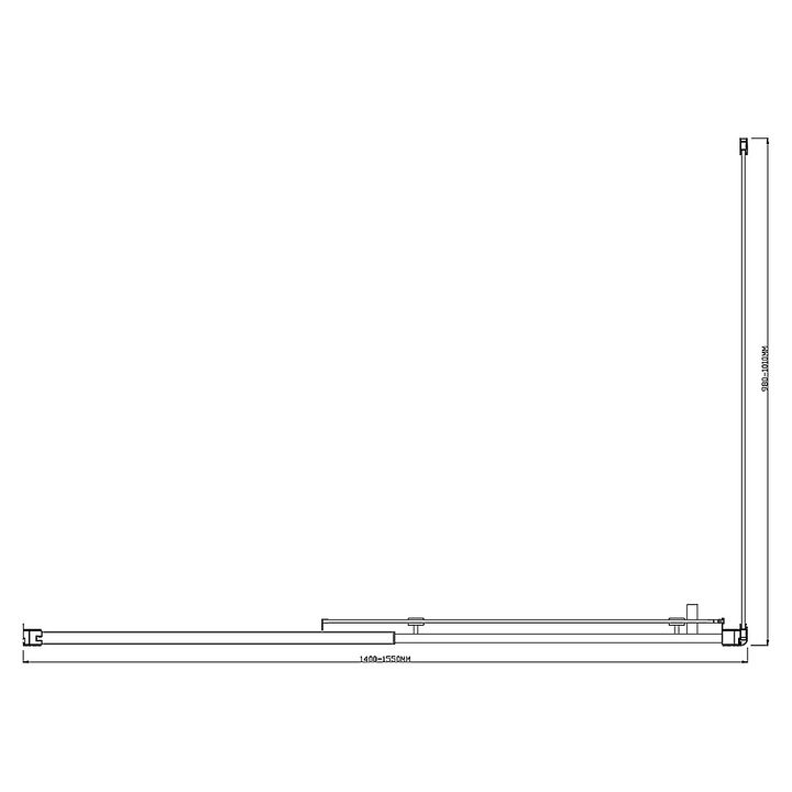 Adjustable 1500x1010mm Single Door Corner Sliding Glass Shower Screen in Chrome