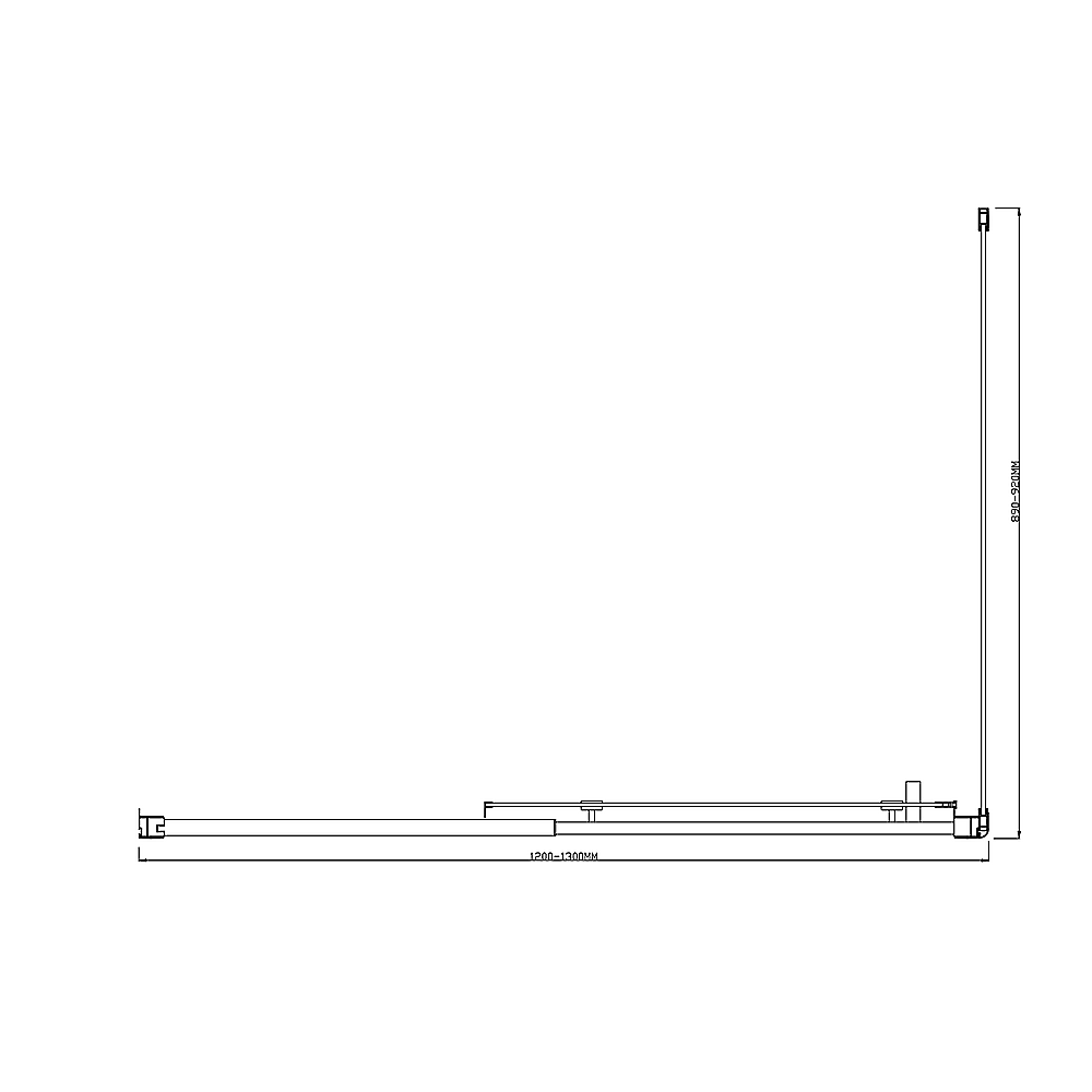 Adjustable 1300x920mm Single Door Corner Sliding Glass Shower Screen in Chrome