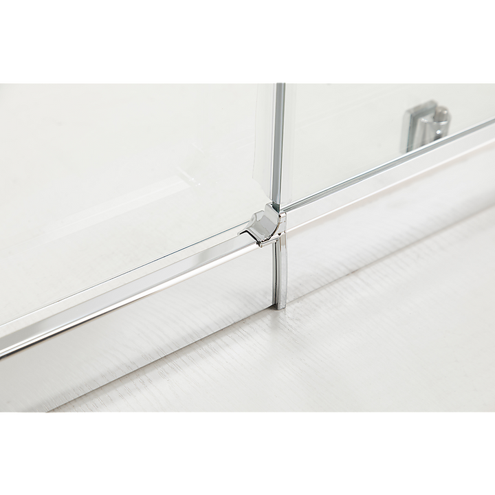 Adjustable 1500x920mm Single Door Corner Sliding Glass Shower Screen in Chrome