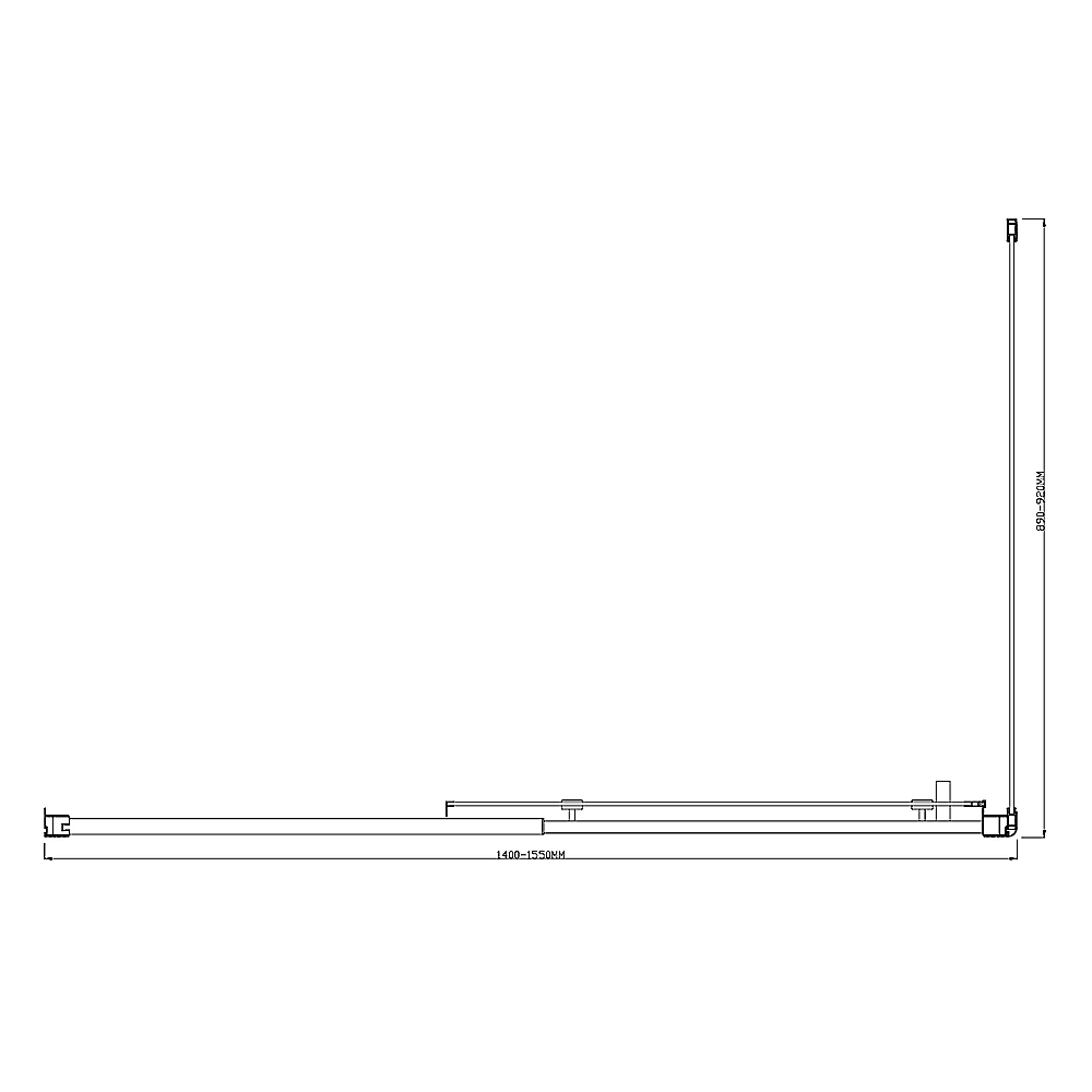 Adjustable 1500x920mm Single Door Corner Sliding Glass Shower Screen in Chrome